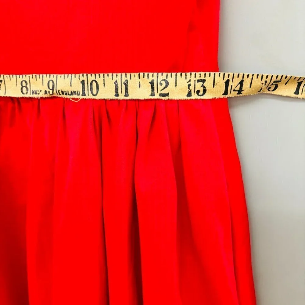 Hearts & Roses Red Black Tea Length Dress 50s VTG Rockabilly Style US 8 Retro - Picture 11 of 14